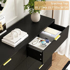 8 Drawer Dresser for Bedroom, Modern Fluted Double Dresser, Wooden Beside Table - Image 5