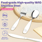 Lehoo Castle Toddler Utensils, Kids Silverware Set Stainless Steel, Metal - Image 3