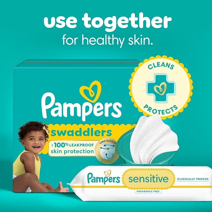 Pampers Baby Wipes, Water Based Wipe, Clinically Proven, Hypoallergenic - Image 7