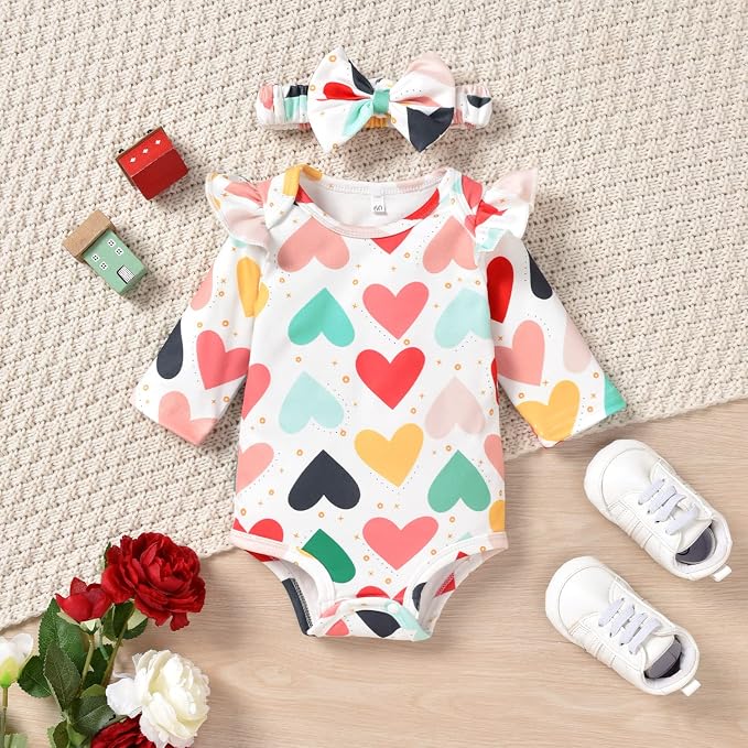Aalizzwell Preemie Newborn Infant Baby Girls Clothes Ribbed Romper Bodysuit - Image 4