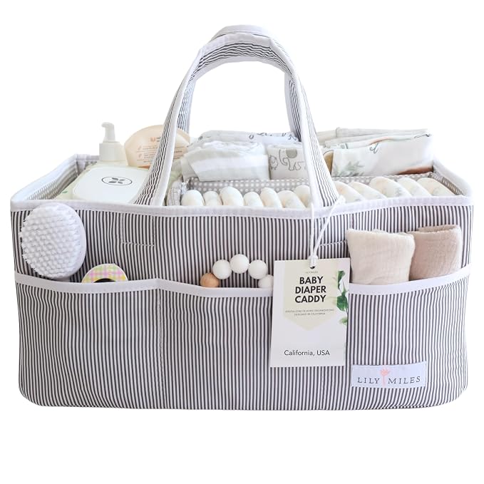 Lily Miles Baby Diaper Caddy Organizer, Baby Shower Basket by LilyMiles
