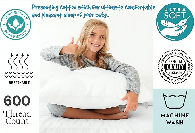 COTTON STICH Toddler 13x18 Zipper Pillowcase Set of 2, 600 Thread Count - Image 6