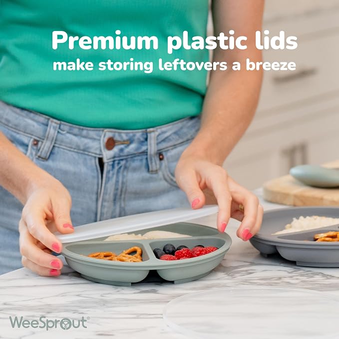 WeeSprout Silicone Plates with Lids - Image 7