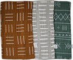Mebie Baby Burp Cloths, Printed 3-Pack, Muslin Burp Cloth Set by MebieBaby