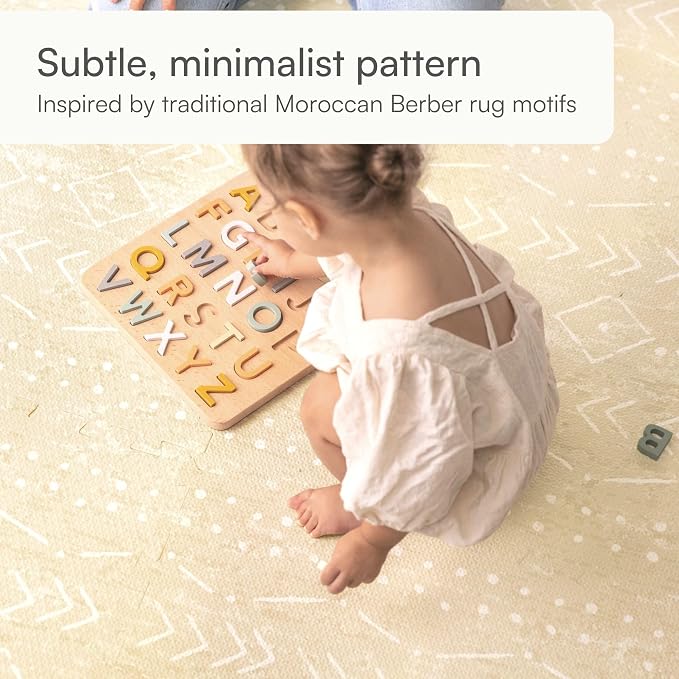 Lillefolk Baby Play Mat for Floor – 6x8ft Beige | Soft Non Toxic Premium EVA - Image 5