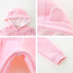 Baby Hoodie Sherpa Lined Zip up Light Fleece Jacket Solid Bear Coat Fall Winter - Image 3