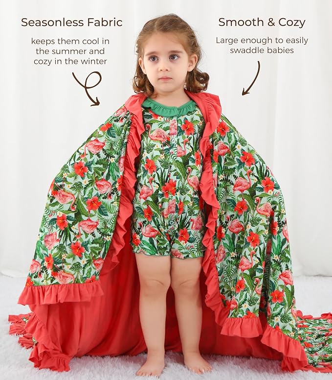 Premium Baby Blanket for Girls, Stretchy Quilt, Soft Crib Bedding for Newborn - Image 4