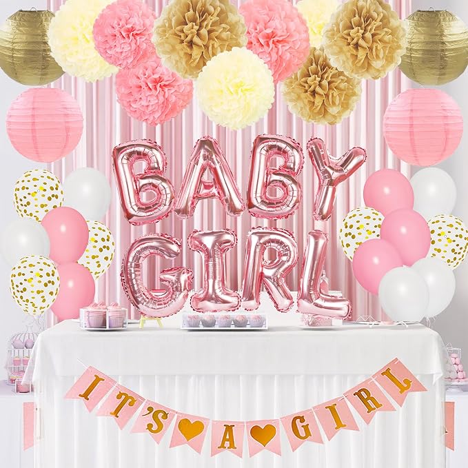 Ouddy Party Pink Baby Shower Decorations - Image 7