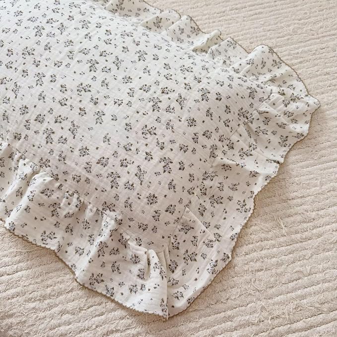BuLuTu Blue Plumbago Floral Print Kids Pillowcases Fits Standard Size Pillow - Image 3