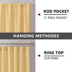 Tollpiz Short Linen Curtain Bedroom Rod Pocket Semi Sheer Curtains Burlap Light - Image 5