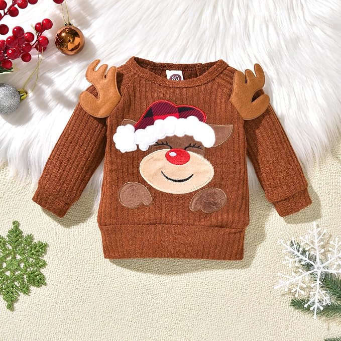 HINTINA Infant Baby Girl Knit Pullover Long Sleeve Sweater Outfits Fall Winter - Image 5