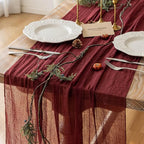 6pcs Burgundy Cheesecloth Table Runner Gauze 120 Inch 10 FT Rustic Boho Cheese by KEKETOARRANGE