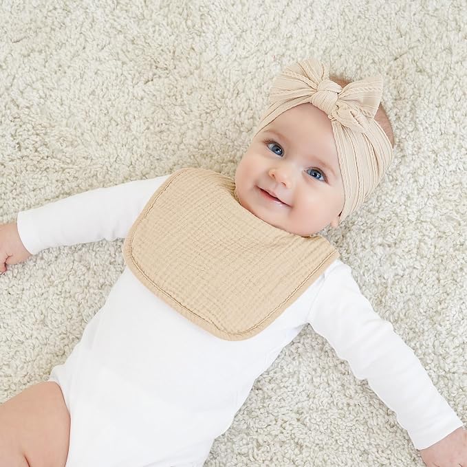 100% Cotton Muslin Baby Bibs 10-Pack Baby Drool Bibs - Image 5