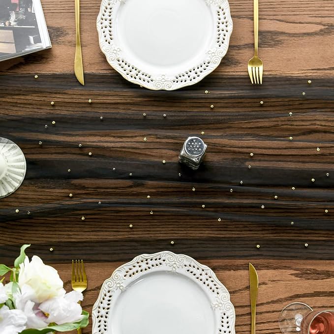 Artoid Mode 6PCS Pearl Black Gauze Table Runner 120 Inch 10FT, Seasonal Sheer - Image 2