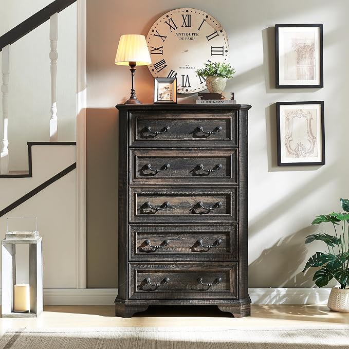 T4TREAM Farmhouse 5 Drawers Dresser - Image 3