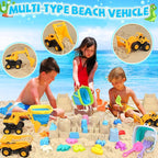 Beach Toys, 3 Collapsible Beach Bucket, Sand Castle Building Kit, Sand Molds - Image 3