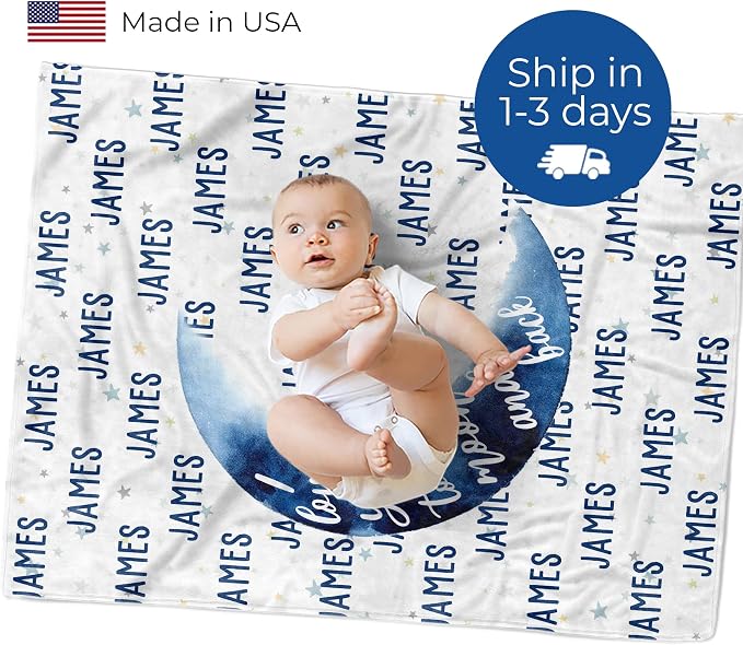 MDPrints Star Personalized Baby Blankets - Image 2