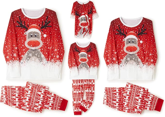 Awoscut Christmas Family Matching Pajamas Christmas Pjs Holiday Nightwear - Image 5