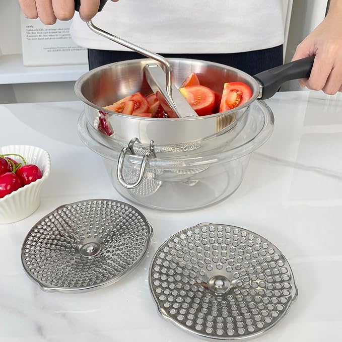 Stainless Steel Ergonomic Food Mill - Image 4