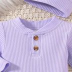 Aalizzwell Newborn Baby Ribbed Romper - Image 3
