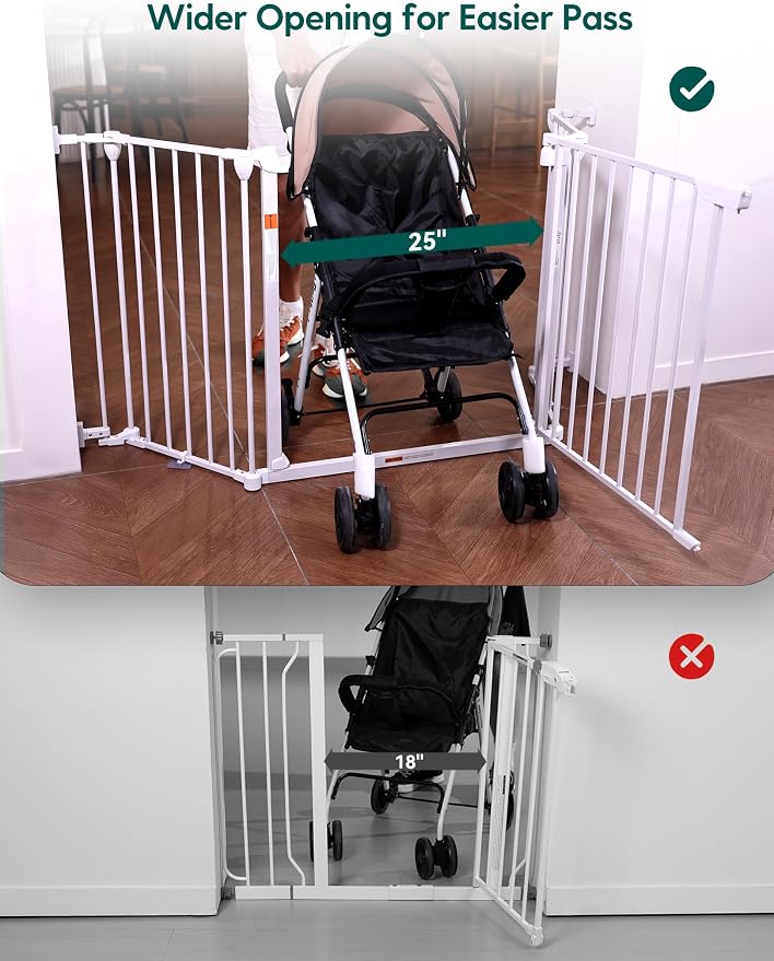 Babelio 71" Extra Wide Baby Gate, Hardware Mounted Pet Gate Indoor, Foldable 3 - Image 2