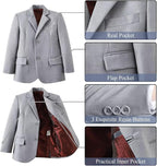 Boy's Suit Formal Slim Fit 5 Pieces Suit Set Blazer Vest Pants - Image 3