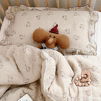 BuLuTu 2-Layer Cotton Muslin Toddler Pillowcase Rabbit Pattern, Soft Breathable - Image 3