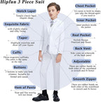 Boys' 3 Piece Suit Set with Suit Jacket, Formal Tuxedos Slim Fit Ring Bearer - Image 3