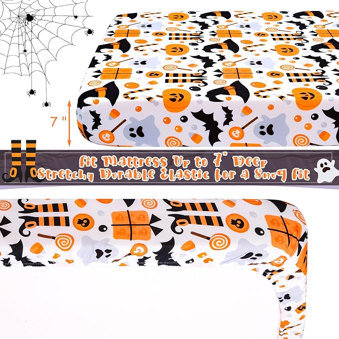 UOMNY Halloween Pumpkin Crib Sheet - Image 5