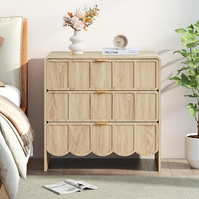 3 Drawer Dresser for Bedroom Set of 2, Modern Closet Chest of Drawers - Image 8
