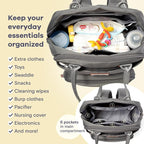 RUVALINO Diaper Bag Backpack, Large Capacity, Waterproof and Stylish, Iron Gray - Image 5