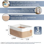 NaturalCozy Storage Baskets 16.8”x13”x7.6” Cotton Rope Woven Baskets - Image 2