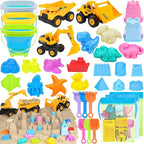 Beach Toys, 3 Collapsible Beach Bucket, Sand Castle Building Kit, Sand Molds by FHOZGECY
