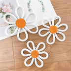 6 Pcs Boho Nursery Decor, Woven Macrame Daisy Flower Wall Hanging in 3 Sizes - Image 3