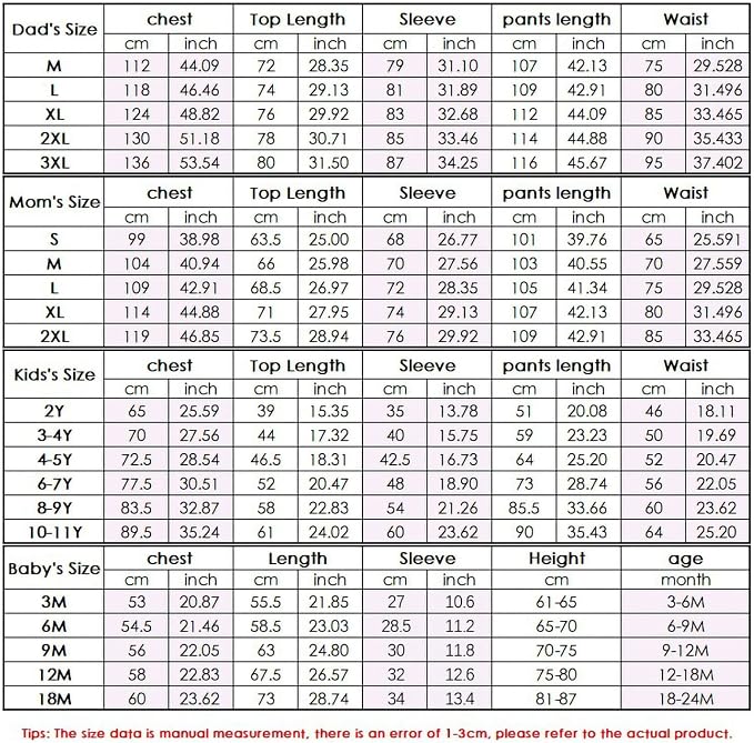 Awoscut Christmas Family Matching Pajamas Christmas Pjs Holiday Nightwear - Image 7