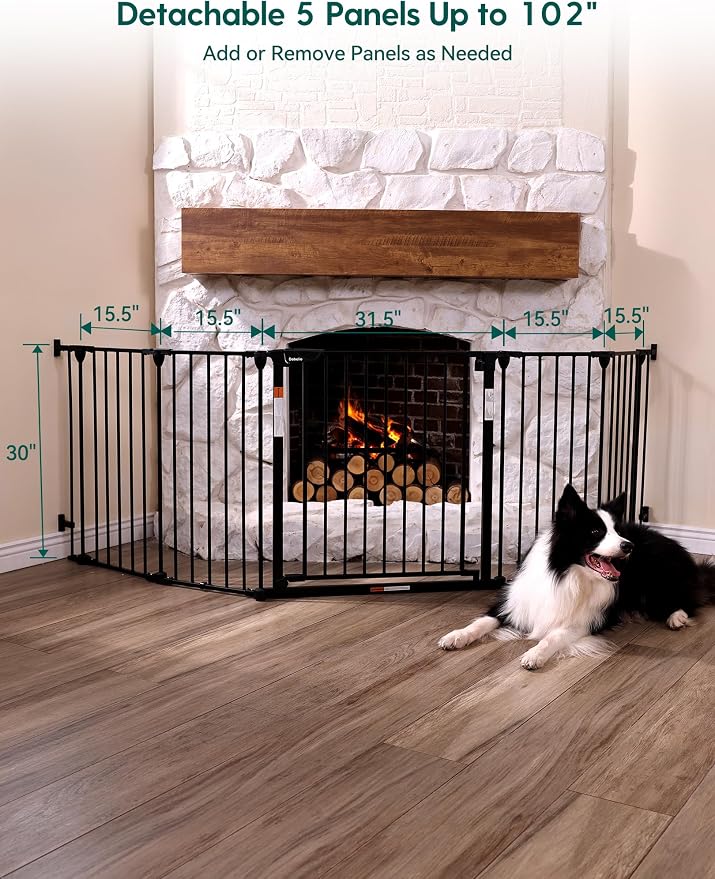 Babelio 102" Extra Wide Baby Gate, Hardware Mounted Pet Gate Indoor, Foldable 5 - Image 7