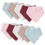 Muslin Baby Bibs for Boys Girls, 10 Pack Super Absorbent Baby Bandana Drool - Image 8