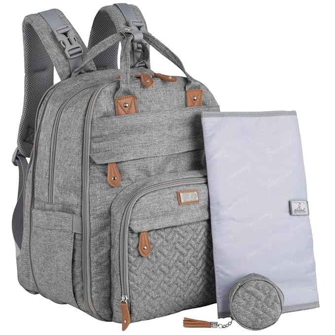 BabbleRoo Extra Large Diaper Bag Backpack, Expandable Baby Bag by BabbleRoo