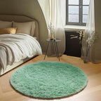 ONASAR Sage Green Round Area Rug 4ft, Fluffy Soft Bedroom Circle Rugs - Image 3