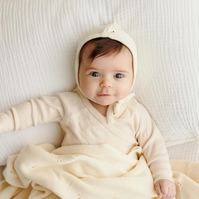 Organic Pointelle Receiving Swaddle Blanket - Image 3