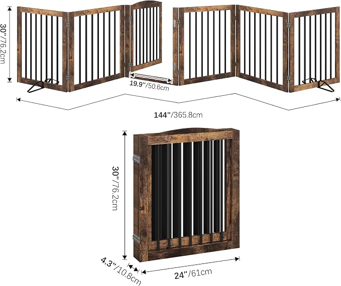Vantas Folding Pet Gate 144" Wide, Freestanding Pet Gate, Puppy Safety Fence - Image 5
