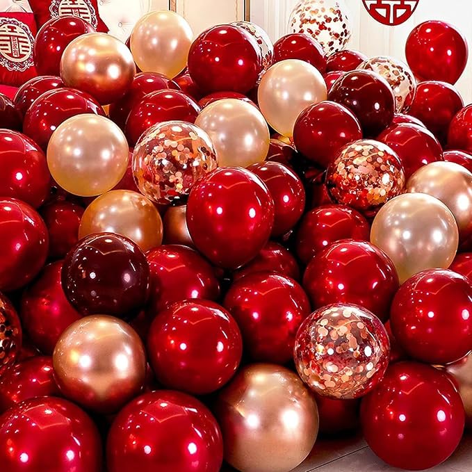 90pack Ruby Balloons Different Size 18/12/10/5 Inch Ruby Balloon Garland Arch - Image 4