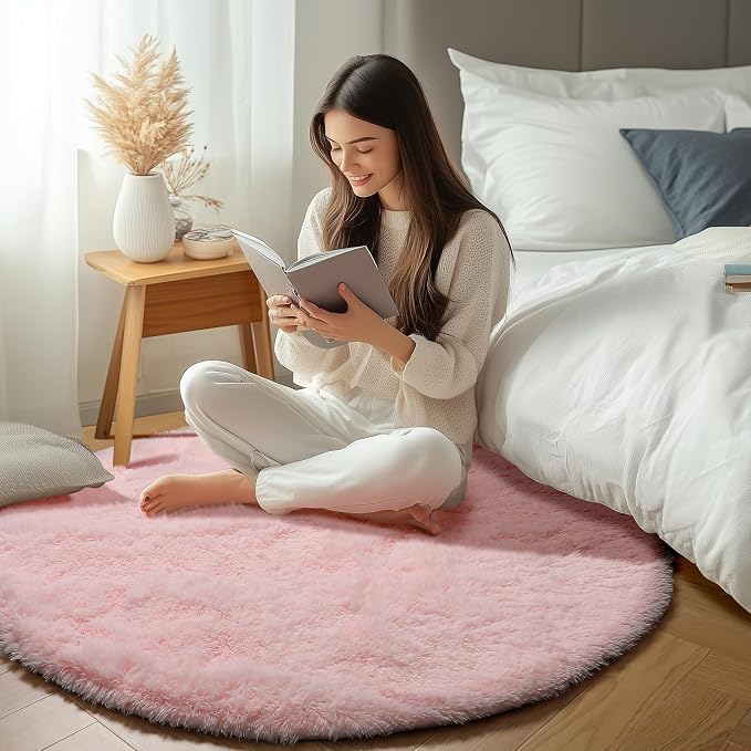 ONASAR Light Pink Round Area Rugs 3ft - Image 8