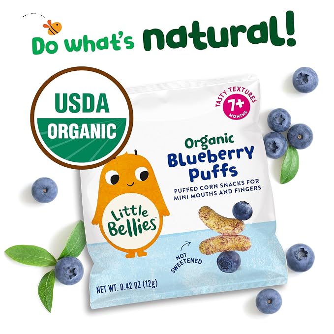 Little Bellies Organic Blueberry Puffs Baby Snack - Image 3