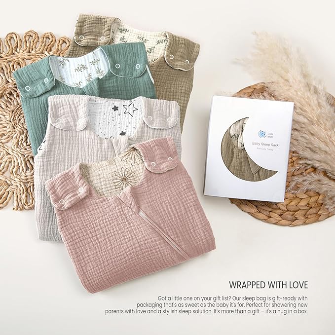 lulumoon Sleep Sack Muslin for Baby: Cotton Wearable Blanket for 3-9 Months - Image 9