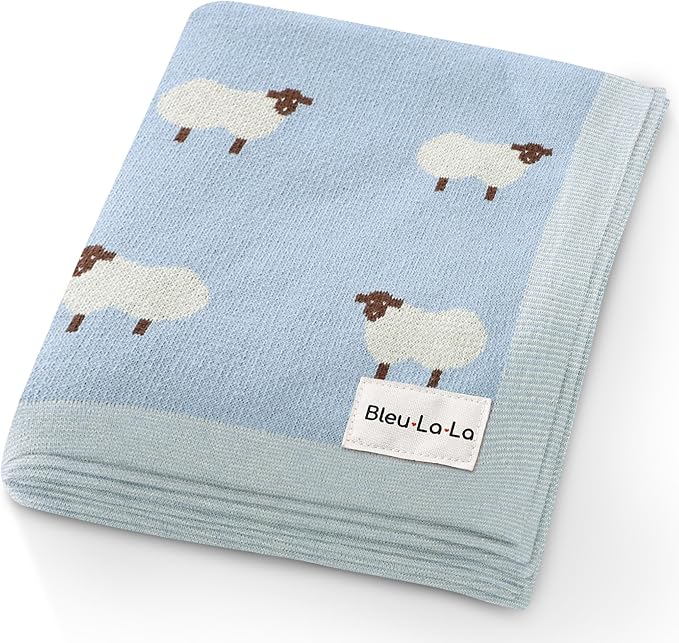 Knit Baby Swaddle Blanket for Boys by BleuLaLa