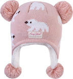 LANGZHEN Toddler Kids Infant Winter Hat, Earflap Knit Warm Cap Fleece Lined by LANGZHEN