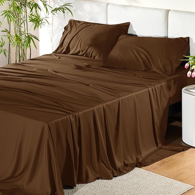Bedsure Queen Sheet Set, Rayon Derived from Bamboo, Cooling Sheets, Breathable by BEDSURE