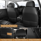 Pariitadin Leather Car Seat Covers Front Pair, Waterproof Breathable Faux - Image 4
