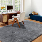 ONASAR Grey Fluffy Rugs for Bedroom, 3x5 Gray Bedside Area Rug, Washable Ultra - Image 9